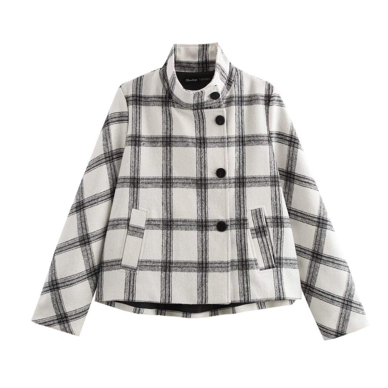 European & American Women s Plaid Jacket - 2024 Autumn/Winter Street Fashion - Stand-Up Collar, Style 81822 Large
European & American Women s Plaid Jacket - 2024 Autumn/Winter Street Fashion - Stand-Up Collar, Style 81822 Large
