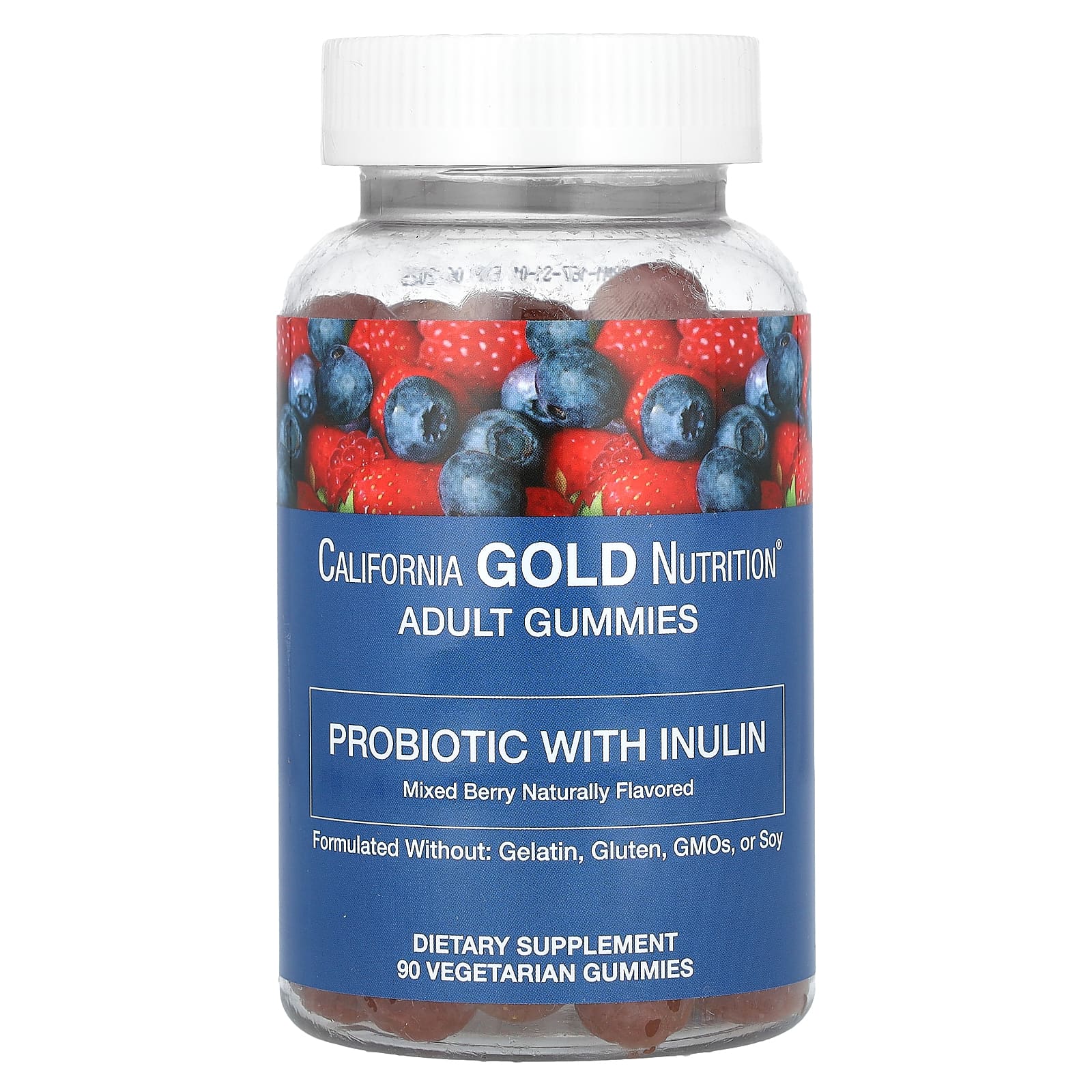 California Gold Nutrition, Пробіотичні жувальні цукерки з інуліном, натуральний смак суміші ягід, 90 веганських жувальних цукерок
California Gold Nutrition, Пробіотичні жувальні цукерки з інуліном, натуральний смак суміші ягід, 90 веганських жувальних цукерок