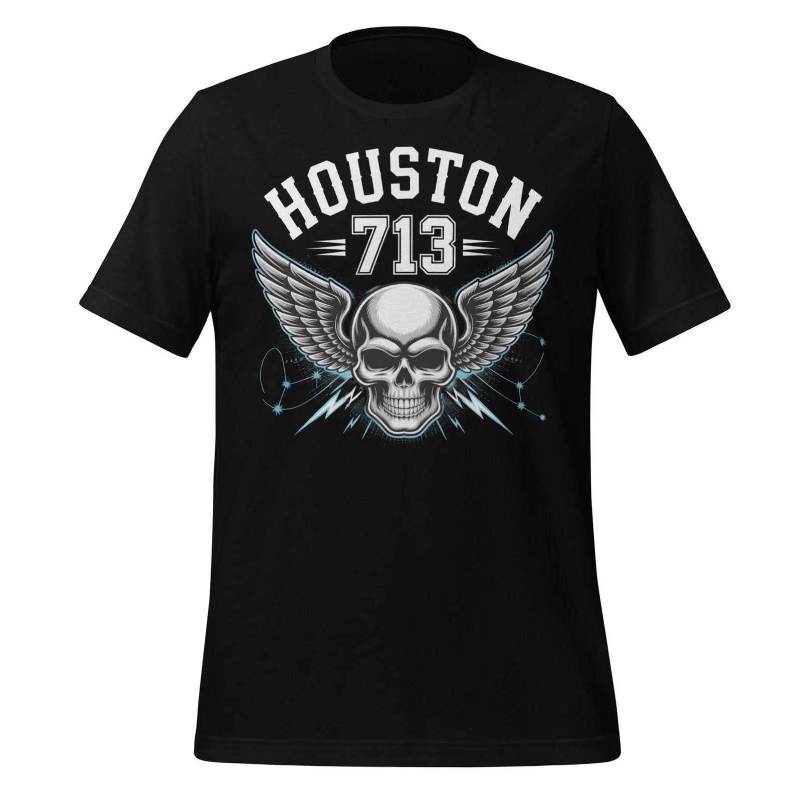 Houston 713 Skull Wings Graphic T-Shirt Urban Street Style Unisex Biker Tee M
Houston 713 Skull Wings Graphic T-Shirt Urban Street Style Unisex Biker Tee M