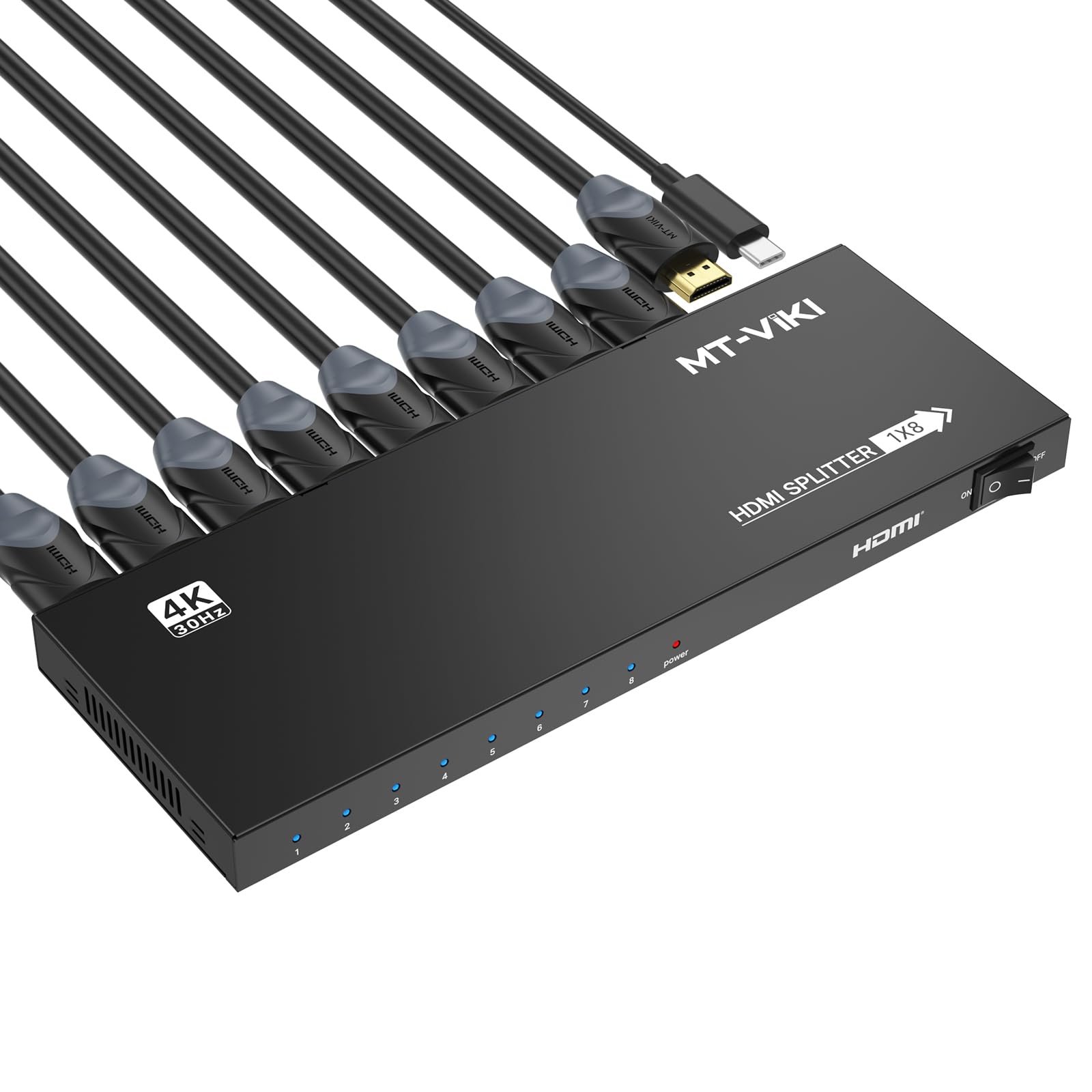 Latest 4K HDMI Splitter 1 Input 8 1x8 Slim Powered HDMI Splitter for Dual for PS4 Fire Stick HDTV MT-VIKI Output, Monitors, 4K@30Hz, Duplicate/Mirror чорний
Latest 4K HDMI Splitter 1 Input 8 1x8 Slim Powered HDMI Splitter for Dual for PS4 Fire Stick HDTV MT-VIKI Output, Monitors, 4K@30Hz, Duplicate/Mirror чорний