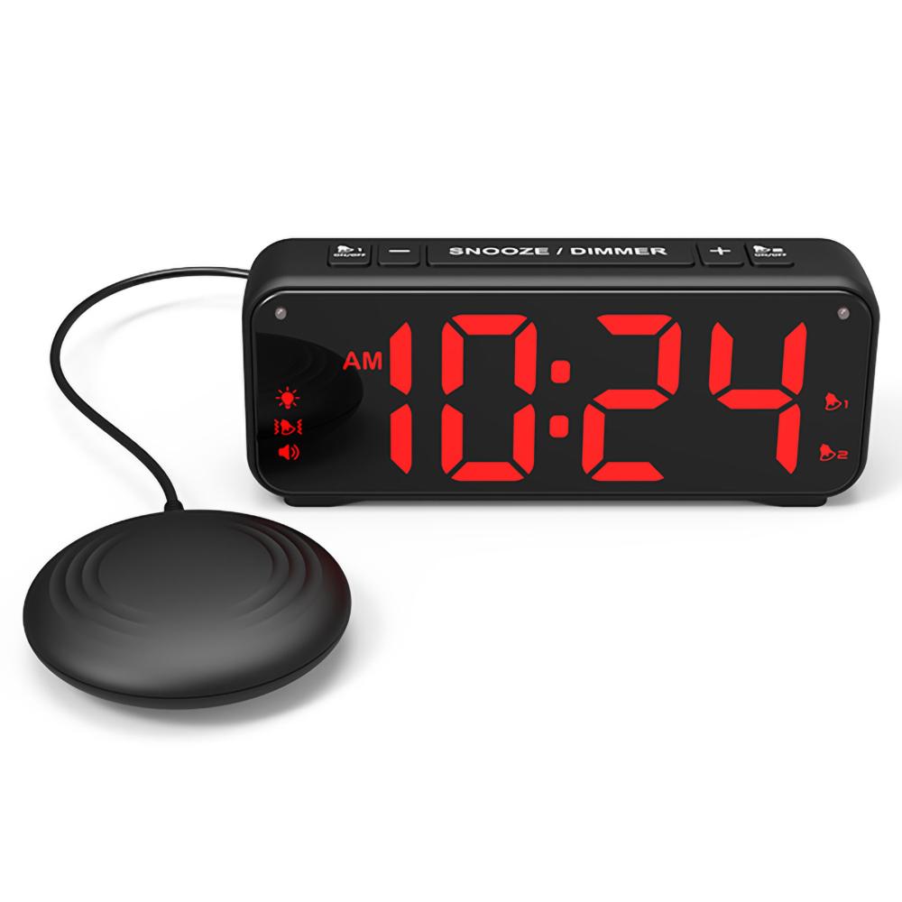 F1089 Loud Vibrating USB Alarm Clock 6.5 LED Display Screen Bedroom Clock with Snooze Function for Students Elderly Senior Men Women Black/Red Light
F1089 Loud Vibrating USB Alarm Clock 6.5 LED Display Screen Bedroom Clock with Snooze Function for Students Elderly Senior Men Women Black/Red Light