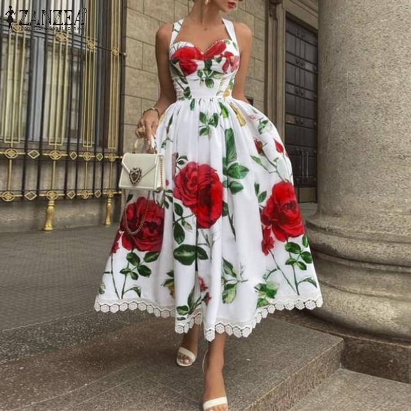 ZANZEA Женская мода Halter Шея с плеча Цветочное платье Праздничная вечеринка Длинное платье
ZANZEA Женская мода Halter Шея с плеча Цветочное платье Праздничная вечеринка Длинное платье