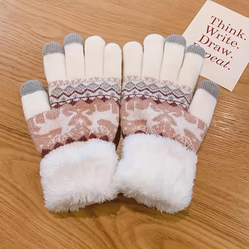 Женские зимние термоперчатки с сенсорным экраном, милый дизайн на флисовой подкладке с узорами «снежинка» и «коса», эластичная посадка, экипировка для холодной погоды белый
Женские зимние термоперчатки с сенсорным экраном, милый дизайн на флисовой подкладке с узорами «снежинка» и «коса», эластичная посадка, экипировка для холодной погоды белый