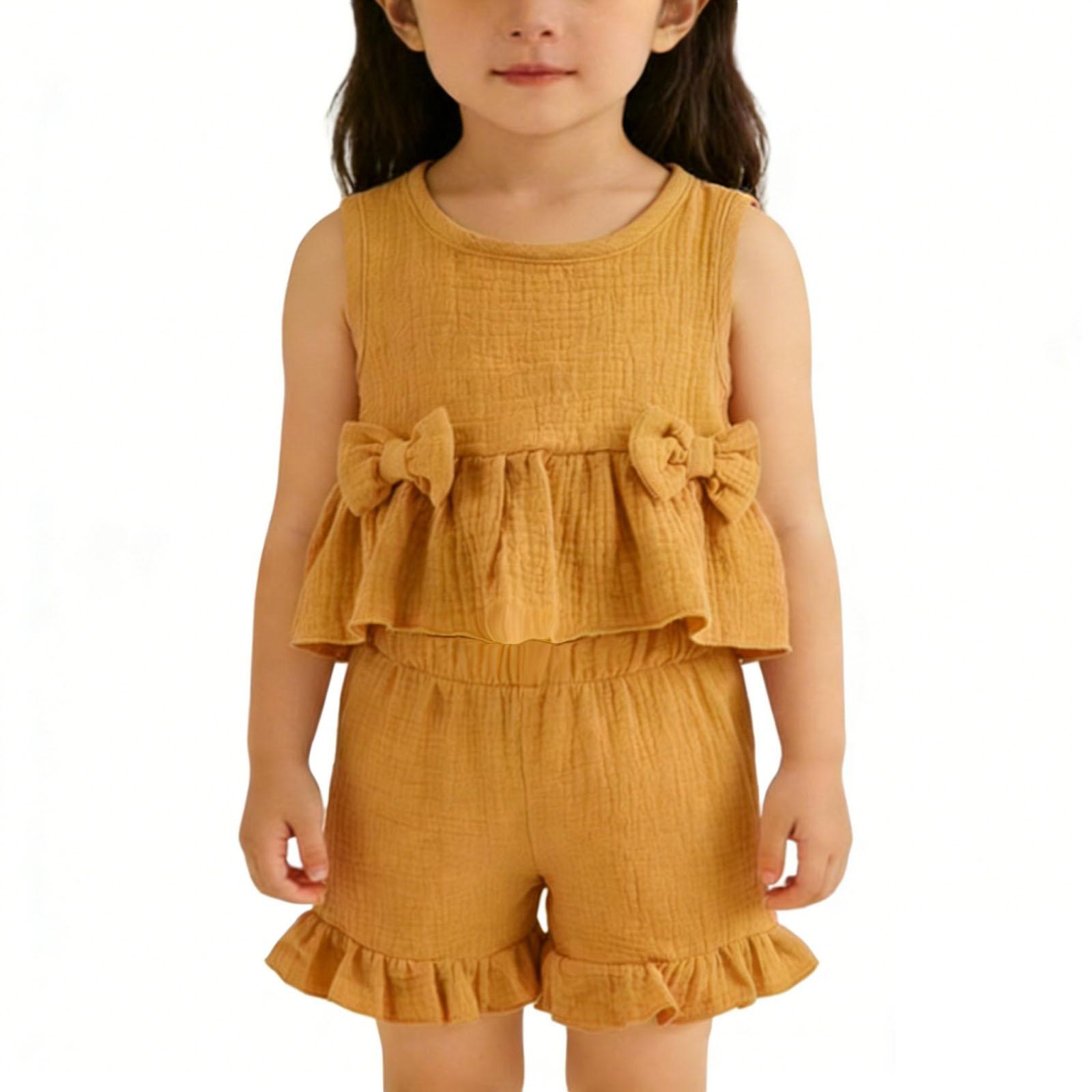 Children s Sweet Set Cute Vest Shorts Girls Sleeveless Casual Two-Piece Set 120 жовтий
Children s Sweet Set Cute Vest Shorts Girls Sleeveless Casual Two-Piece Set 120 жовтий