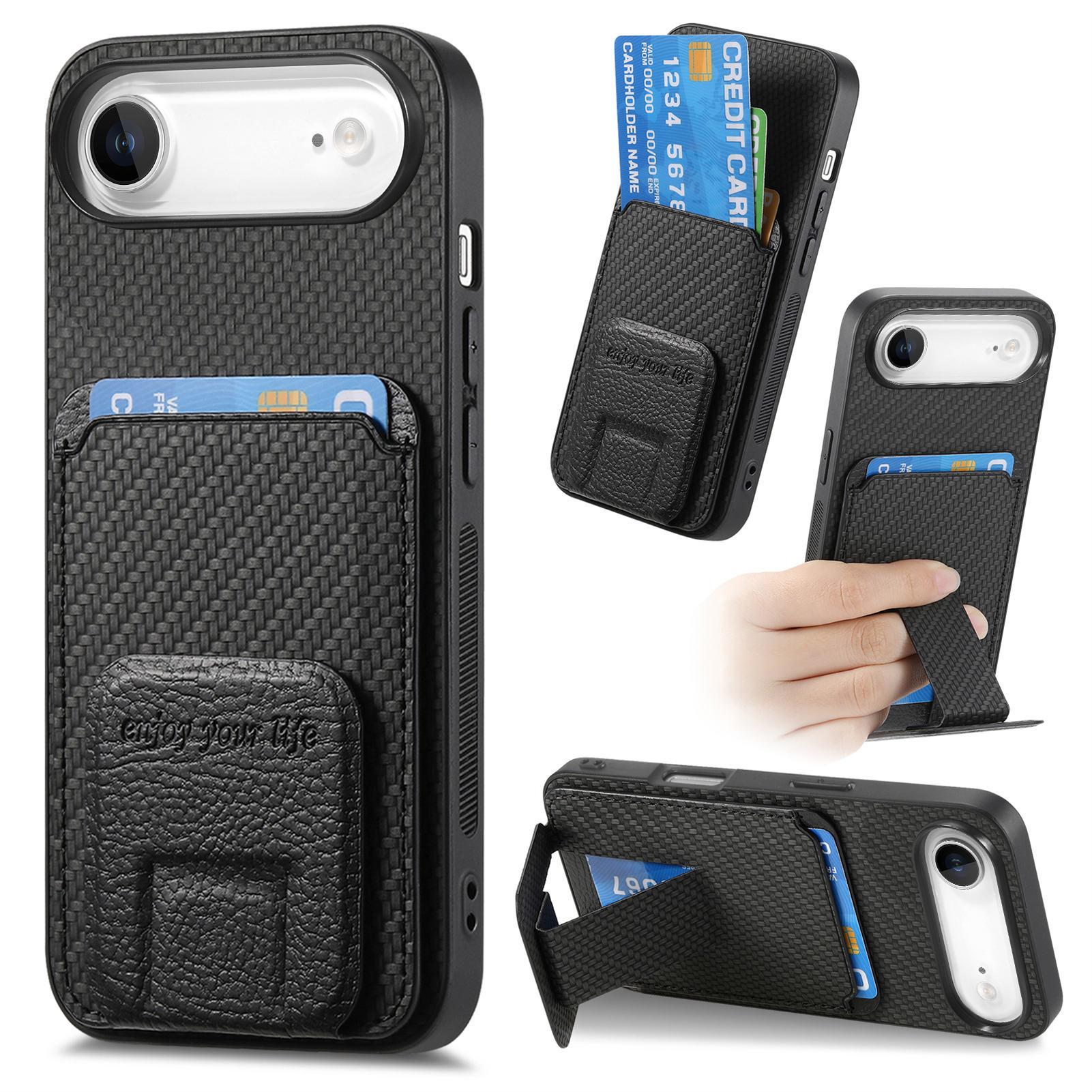 For iPhone Air Case Card Holder Carbon Fiber Texture Leather Coated TPU Phone Cover
For iPhone Air Case Card Holder Carbon Fiber Texture Leather Coated TPU Phone Cover