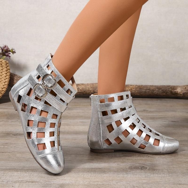Zip Metal Buckle Soft Sole Sandals Fashion Round Toe Paneled Cutout Breathable Booties 43 срібний
Zip Metal Buckle Soft Sole Sandals Fashion Round Toe Paneled Cutout Breathable Booties 43 срібний