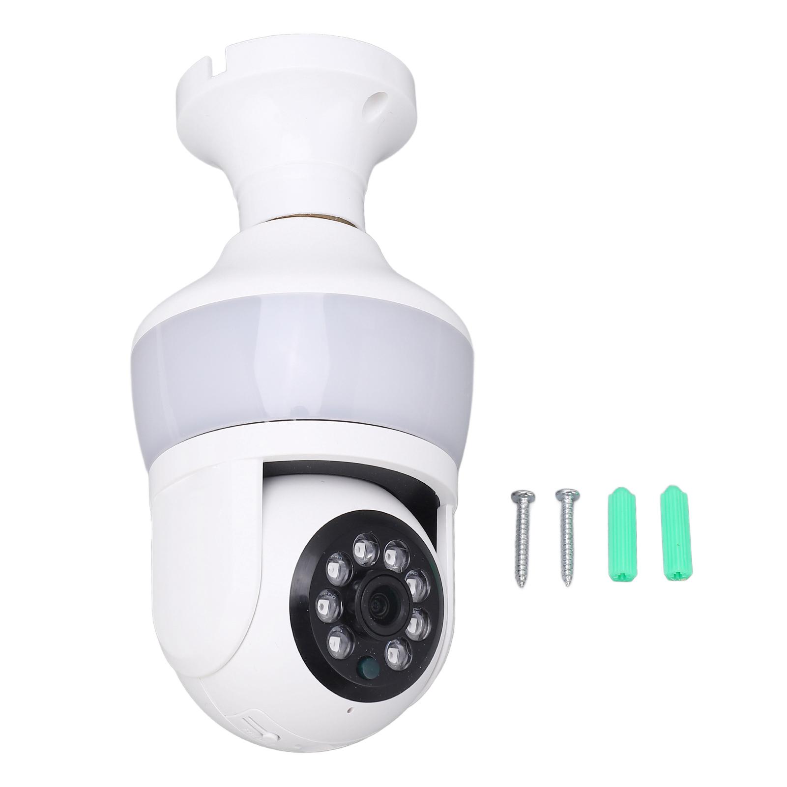 3MP Light Bulb Security Camera 360 Degree Wifi Outdoor Indoor Dual Screen Linkage 2 Way o Night
3MP Light Bulb Security Camera 360 Degree Wifi Outdoor Indoor Dual Screen Linkage 2 Way o Night