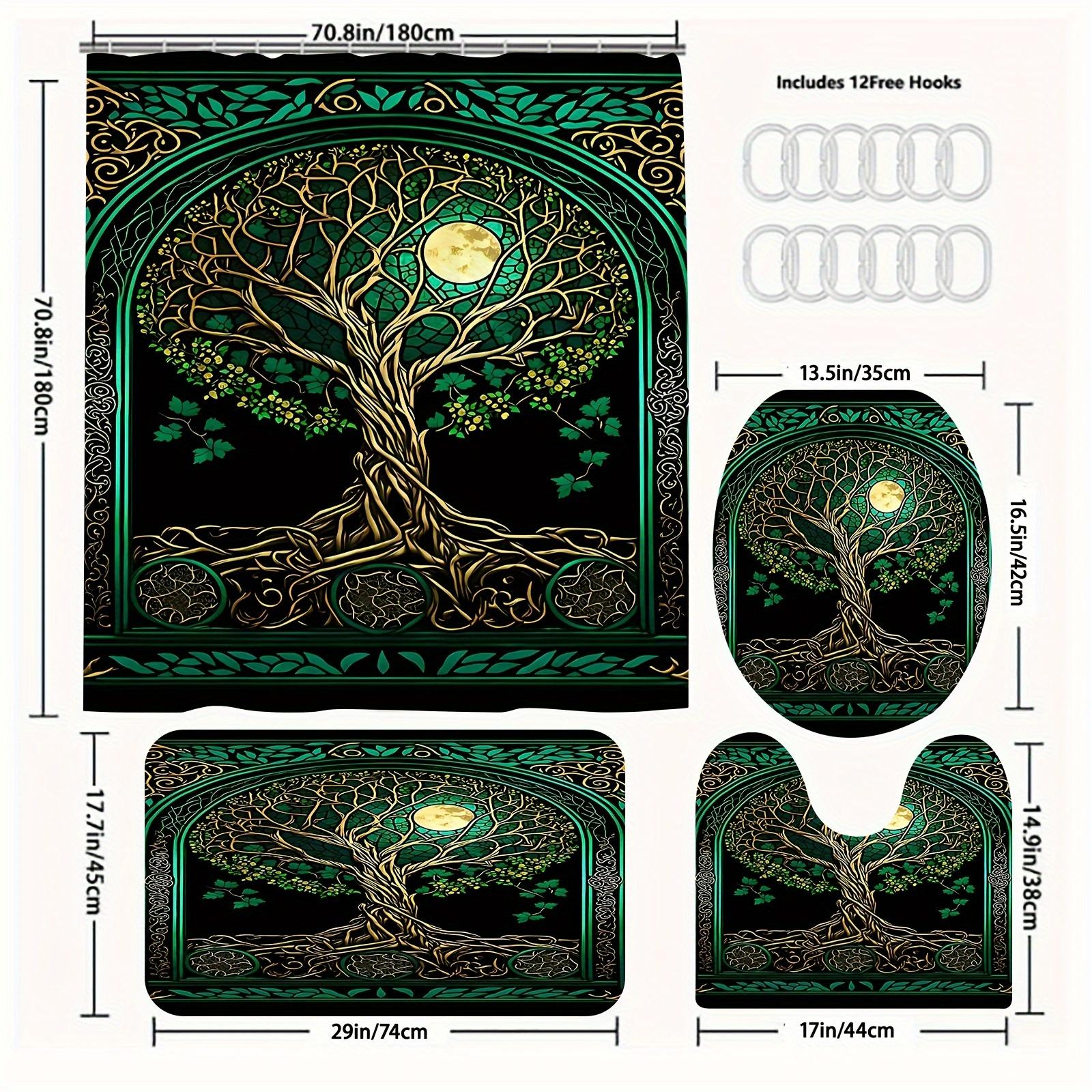 Green Rattan Tree Moonlight Shower Curtain Set | Waterproof Curtain, 12 Hooks, Mold Resistant, Machine Washable, Home Decor W60H190(CM)-1 Pcs
Green Rattan Tree Moonlight Shower Curtain Set | Waterproof Curtain, 12 Hooks, Mold Resistant, Machine Washable, Home Decor W60H190(CM)-1 Pcs