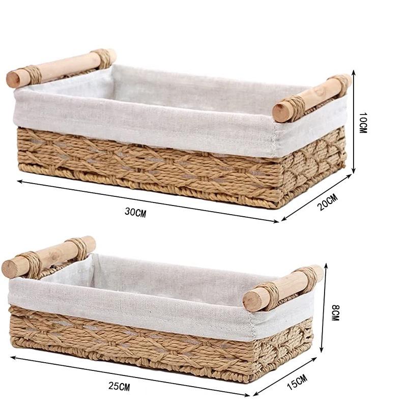 Rattan Woven Storage Bin: Remote Control, Cosmetics, and Key Organizer with Handle 30x20x10 + 25x15x8, Weight 661g
Rattan Woven Storage Bin: Remote Control, Cosmetics, and Key Organizer with Handle 30x20x10 + 25x15x8, Weight 661g