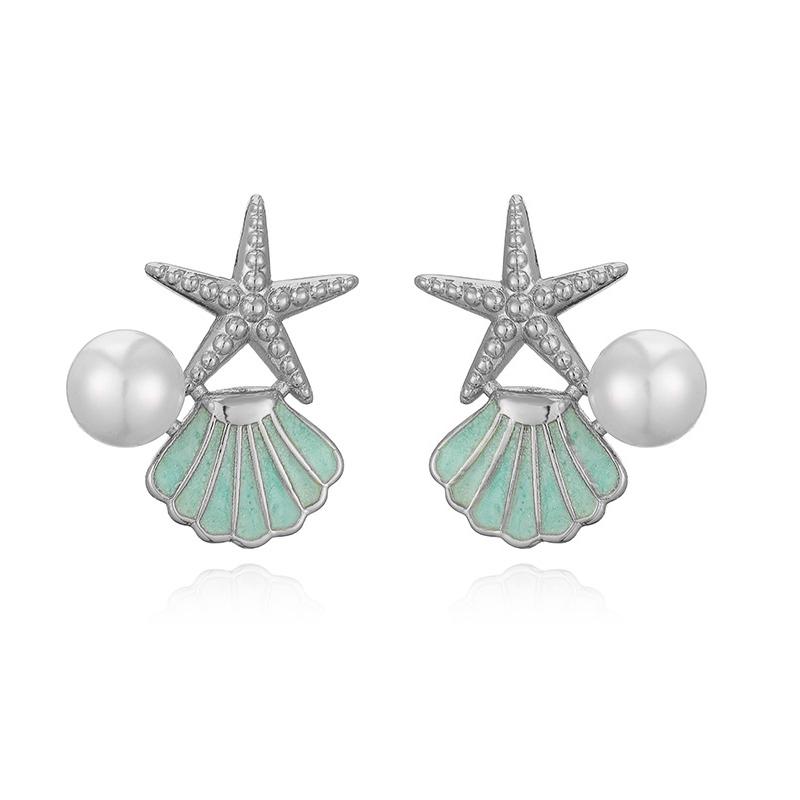 HECHENG, Sweet and Cute Shell Starfish Pearl Earrings Ocean Style Neutral Couple Copper Metal Zircon Gift 1 Pair Other
HECHENG, Sweet and Cute Shell Starfish Pearl Earrings Ocean Style Neutral Couple Copper Metal Zircon Gift 1 Pair Other