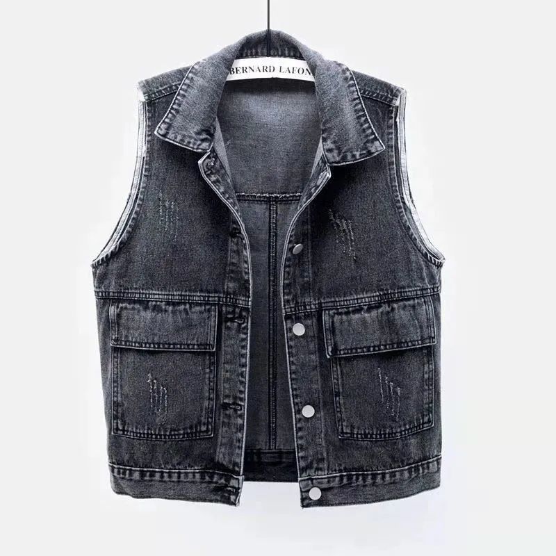 Frayed Denim Vintage Sleeveless Loose Single Breasted Women s Vest Jacket Coats Short Coat for Women Clothing 2024 Fashion 5XL чорний
Frayed Denim Vintage Sleeveless Loose Single Breasted Women s Vest Jacket Coats Short Coat for Women Clothing 2024 Fashion 5XL чорний