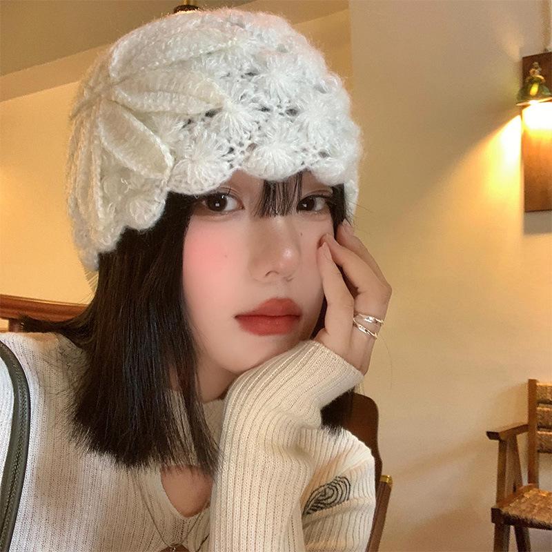 Korean Style Women s Autumn Winter Knit Crochet Flower Hat білий
Korean Style Women s Autumn Winter Knit Crochet Flower Hat білий