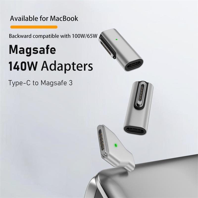 Middle Bend PD 140W USB-C to Magnetic 3 Adapter for MacBook Charging Right Angle Converter As Shown A
Middle Bend PD 140W USB-C to Magnetic 3 Adapter for MacBook Charging Right Angle Converter As Shown A