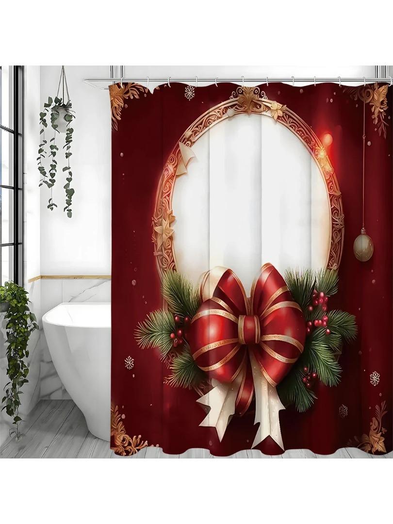Merry Christmas Bow Floral Decorative Shower Curtain, Bathroom Decorative Shower Curtain, Waterproof Shower Curtain With Hooks W60H190(CM)-1 Pcs
Merry Christmas Bow Floral Decorative Shower Curtain, Bathroom Decorative Shower Curtain, Waterproof Shower Curtain With Hooks W60H190(CM)-1 Pcs