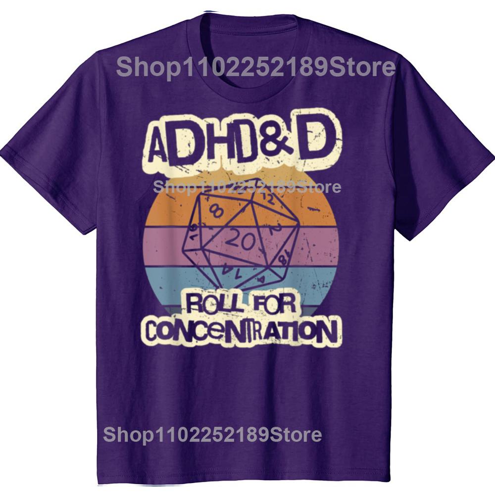 Retro Vintage ADHD&D Roll For Concentration Funny Gamer T-shirts Men Fashion Casual Oversized Tshirt 100% Cotton Loose T Shirt 4XL
Retro Vintage ADHD&D Roll For Concentration Funny Gamer T-shirts Men Fashion Casual Oversized Tshirt 100% Cotton Loose T Shirt 4XL