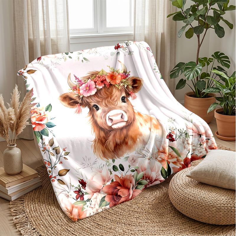 Bull with Floral Crown in Forest blanket Personalized Name Flannel Blanket Soft Cozy Plush Throw for Sofa Bed Lightweight Home Decor 75x90cm
Bull with Floral Crown in Forest blanket Personalized Name Flannel Blanket Soft Cozy Plush Throw for Sofa Bed Lightweight Home Decor 75x90cm