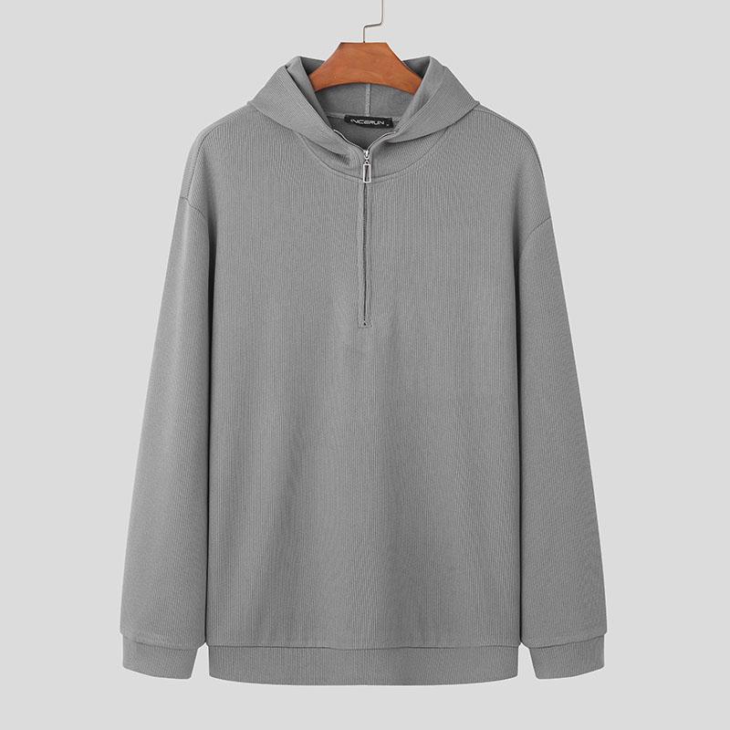 INCERUN Men Long Sleeve Casual Zipper Hooded Rib Pullovers Sweatshirts S серый
INCERUN Men Long Sleeve Casual Zipper Hooded Rib Pullovers Sweatshirts S серый