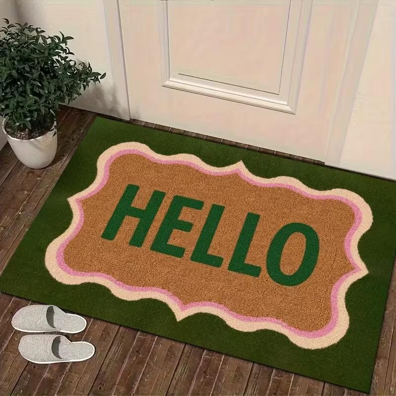 Striking HELLO Wavy Border Doormat,Summer Seaside Vacation Decor, Eye-Catching Greeting Design for Front Door,Entryway 2D Flat 40cm x 60cm
Striking HELLO Wavy Border Doormat,Summer Seaside Vacation Decor, Eye-Catching Greeting Design for Front Door,Entryway 2D Flat 40cm x 60cm