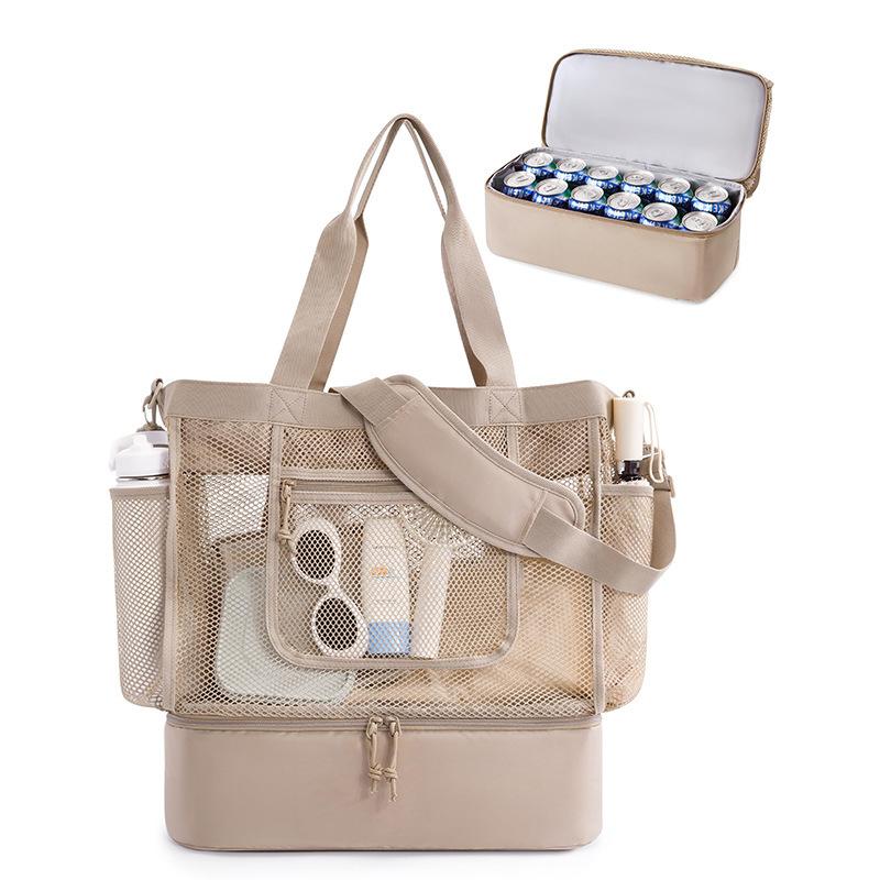 Sandproof Beach Tote Bag Multi-Pocket Mesh Transparent Bag Double-layer Heat Preservation Foldable Lightweight Picnic Beach Bags хакі
Sandproof Beach Tote Bag Multi-Pocket Mesh Transparent Bag Double-layer Heat Preservation Foldable Lightweight Picnic Beach Bags хакі