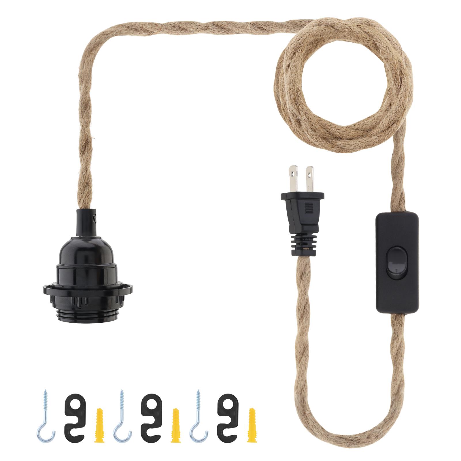 15ft Plug-in Vintage Twisted Hemp Rope Pendant Light Kit Natural Adjustable Length Retro Farmhouse Ceiling Hanging Fixture Easy Installation EU
15ft Plug-in Vintage Twisted Hemp Rope Pendant Light Kit Natural Adjustable Length Retro Farmhouse Ceiling Hanging Fixture Easy Installation EU