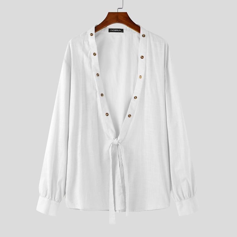 INCERUN Men Deep V Nevk Long Sleeve Front Twisted Casual Loose Shirts 5XL белый
INCERUN Men Deep V Nevk Long Sleeve Front Twisted Casual Loose Shirts 5XL белый