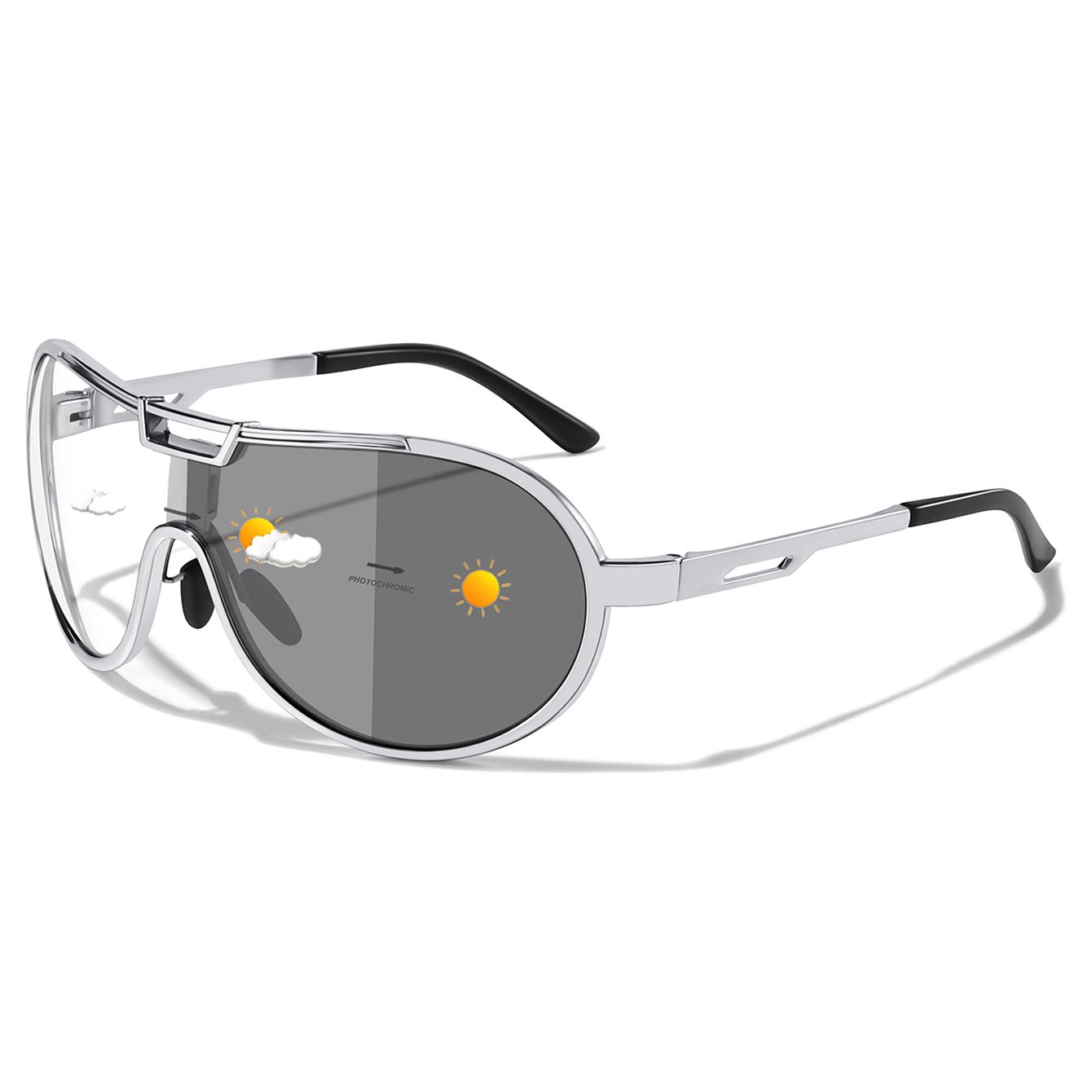Photochromic Alloy Round Sunglasses Windproof Unisex Fashion Sunglasses for Cycling Hiking Travel Driving Selfie
Photochromic Alloy Round Sunglasses Windproof Unisex Fashion Sunglasses for Cycling Hiking Travel Driving Selfie