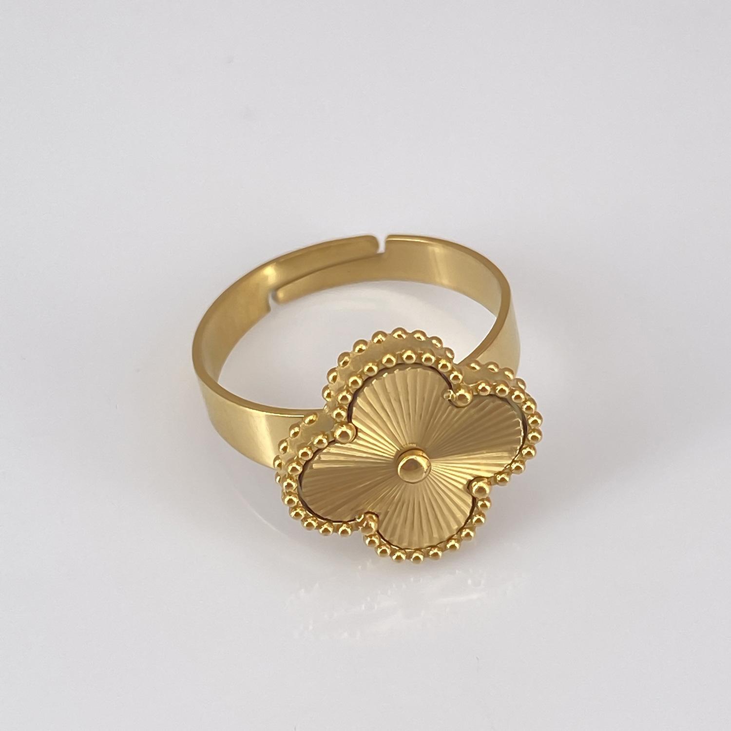 Кольцо с четырехлистным клевером, двухстороннее лазерное кольцо с пятью цветками, счастливое травянистое кольцо, подвижное бесцветное кольцо на палец, разомкнутое регулируемое кольцо
Кольцо с четырехлистным клевером, двухстороннее лазерное кольцо с пятью цветками, счастливое травянистое кольцо, подвижное бесцветное кольцо на палец, разомкнутое регулируемое кольцо