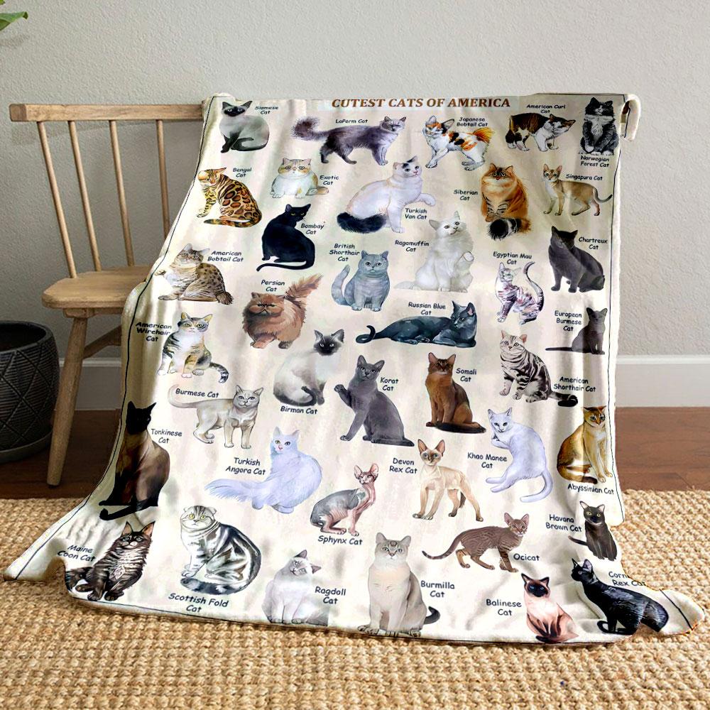 Cute Cat Breeds Pattern Blanket bedroom Blanket for Livingroom Couch lunch break Soft throw for Friend s festival Gift 80cm x 120cm
Cute Cat Breeds Pattern Blanket bedroom Blanket for Livingroom Couch lunch break Soft throw for Friend s festival Gift 80cm x 120cm
