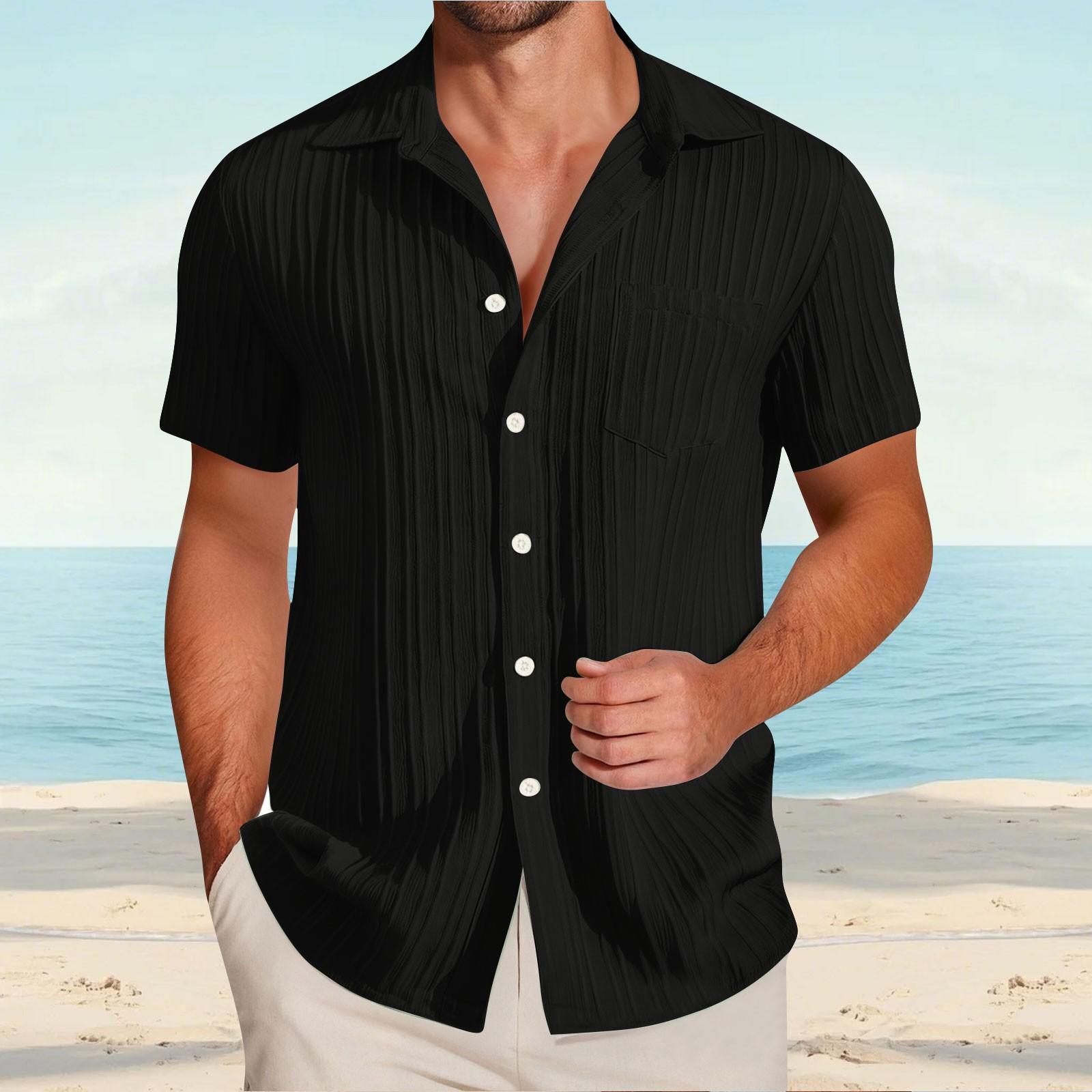 Men s Textured Casual Short-sleeved Shirt, -color Loose Top With Pocket XL чорний
Men s Textured Casual Short-sleeved Shirt, -color Loose Top With Pocket XL чорний