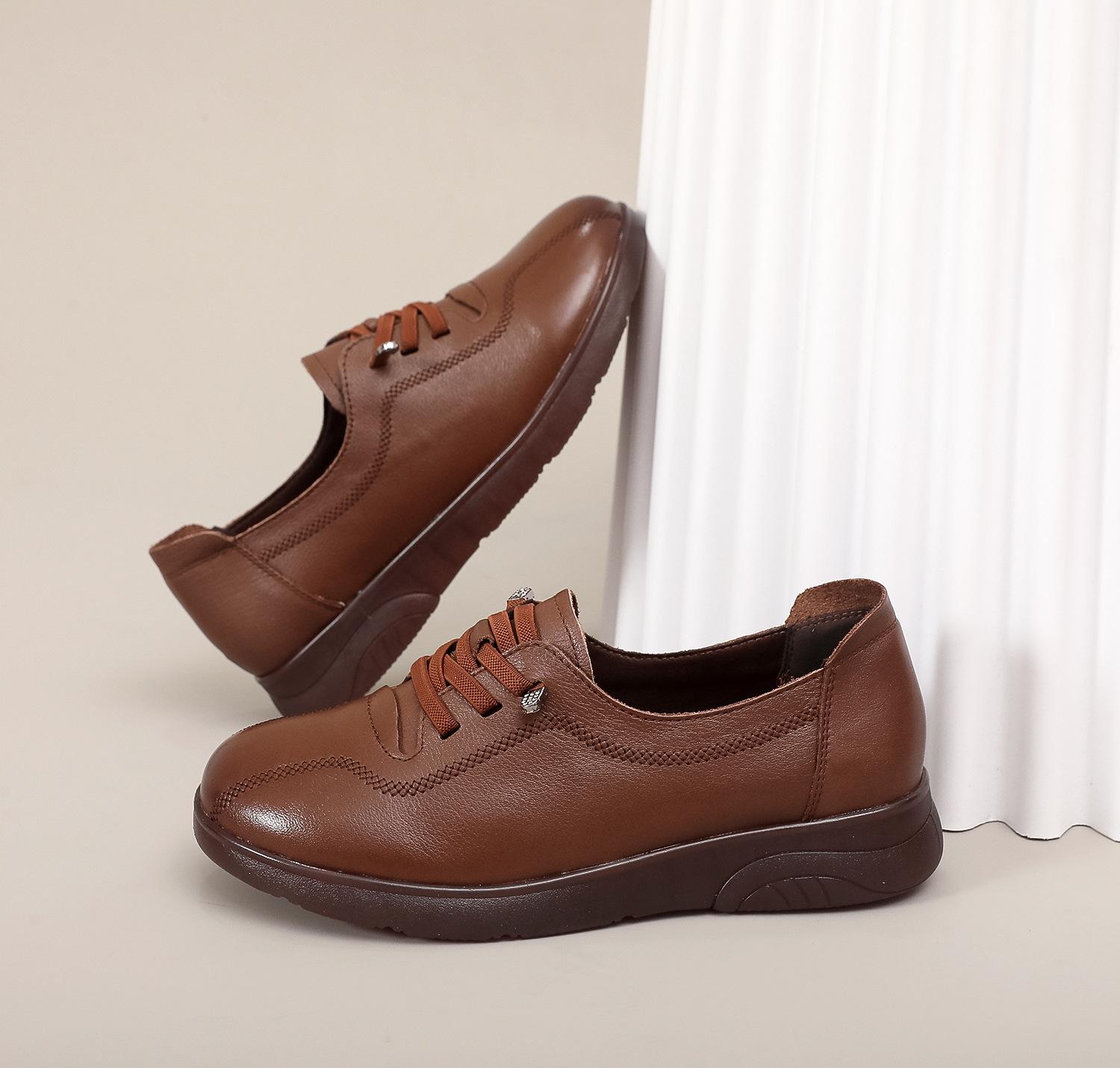 Leather shoes 2026 Spring and Autumn genuine leather flat bottomed round toe elastic soft sole single shoe 40 коричневий
Leather shoes 2026 Spring and Autumn genuine leather flat bottomed round toe elastic soft sole single shoe 40 коричневий