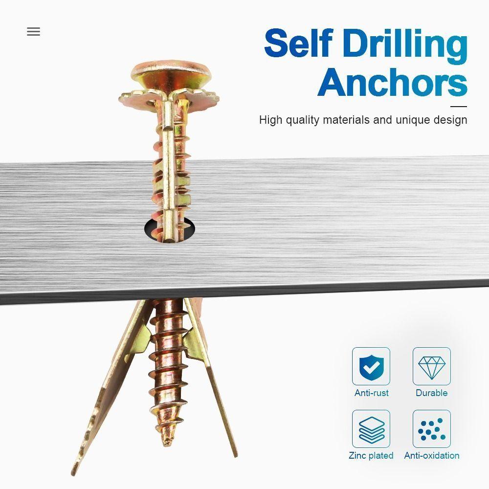 Self-Tapping Screws Kit Plasterboard Wall Fixing Plug Dowel Fixing Tools Screws Expansion Nails 12x30mm-10pcs
Self-Tapping Screws Kit Plasterboard Wall Fixing Plug Dowel Fixing Tools Screws Expansion Nails 12x30mm-10pcs