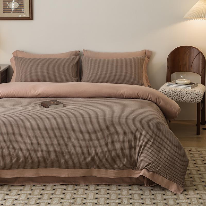 2026 Spring/Summer Men s Pure Cotton Striped 4-Piece Bedding Set: Washed Cotton Bed Sheet & Duvet Cover. Standard 1.5/1.8m Bed (Duvet 200x230)
2026 Spring/Summer Men s Pure Cotton Striped 4-Piece Bedding Set: Washed Cotton Bed Sheet & Duvet Cover. Standard 1.5/1.8m Bed (Duvet 200x230)