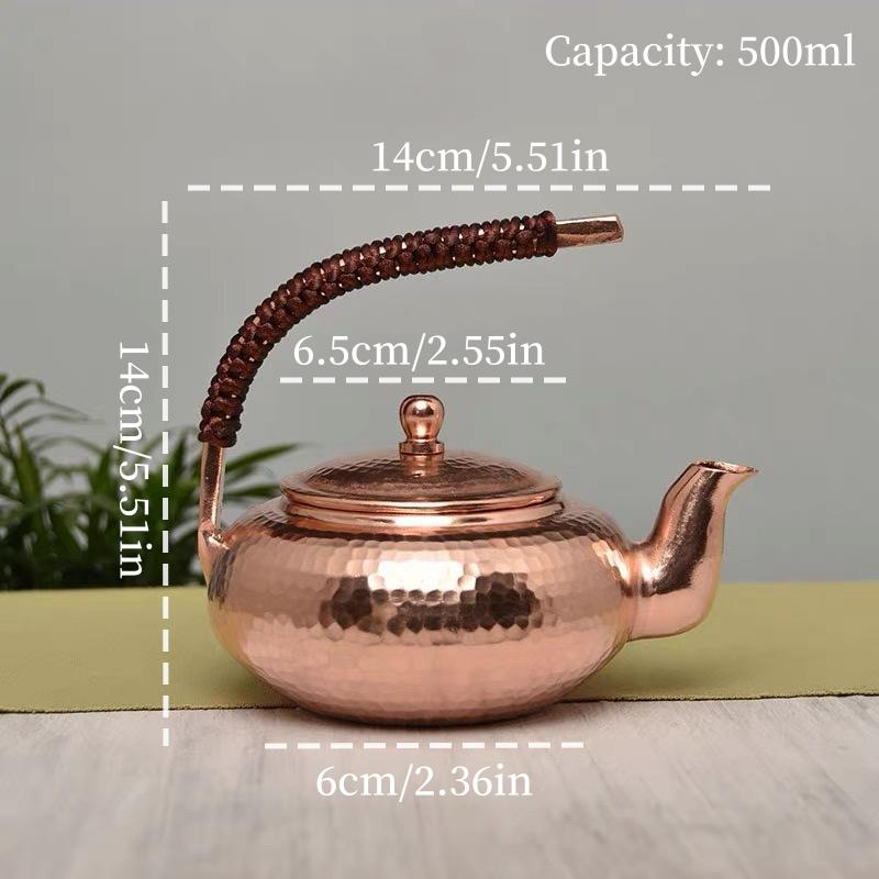 Handcrafted Vintage Copper Tea Pot,500 Ml Brewing Coffee,Exquisite Woven Handle Hammer Texture Unique Shape Gifts Pot Tableware
Handcrafted Vintage Copper Tea Pot,500 Ml Brewing Coffee,Exquisite Woven Handle Hammer Texture Unique Shape Gifts Pot Tableware