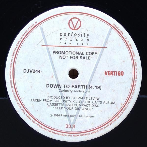 LP Record CURIOSITY KILLED THE CAT Down to Earth DJV244PROMO Vertigo 1986 Canada Pop Used
LP Record CURIOSITY KILLED THE CAT Down to Earth DJV244PROMO Vertigo 1986 Canada Pop Used