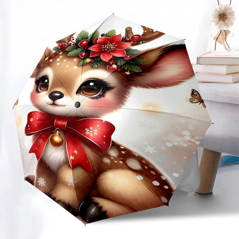 1pc Christmas Deer Headband with Red Bow Automatic Folding Umbrella, Portable 3-Fold Design with 8-Bone Iron Frame, Festive Accessory for Fans, Travel
1pc Christmas Deer Headband with Red Bow Automatic Folding Umbrella, Portable 3-Fold Design with 8-Bone Iron Frame, Festive Accessory for Fans, Travel