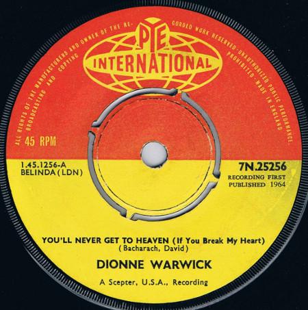 7inch Record DIONNE WARWICK - You ll Never Get To Heaven (If You 7N25256 Pye Internation 1964 UK Soul/Funk Used
7inch Record DIONNE WARWICK - You ll Never Get To Heaven (If You 7N25256 Pye Internation 1964 UK Soul/Funk Used
