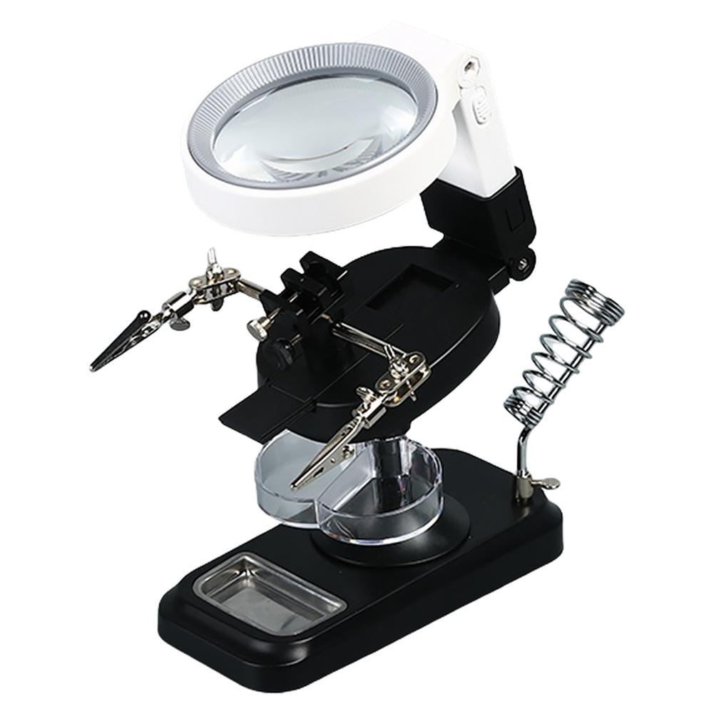 Maintenance Magnifying Glass with Iron Bracket & Auxiliary Clip Adjustable Desk Top Loupe Battery Powered for Reading Crafting чорний
Maintenance Magnifying Glass with Iron Bracket & Auxiliary Clip Adjustable Desk Top Loupe Battery Powered for Reading Crafting чорний