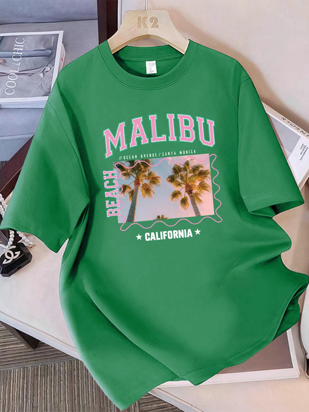 Summer Cotton TShirt Women Malibu Coconut Tree California Printing T Shirt Loose ONeck Soft Tops Holiday Casual Womans Clothes 4XL
Summer Cotton TShirt Women Malibu Coconut Tree California Printing T Shirt Loose ONeck Soft Tops Holiday Casual Womans Clothes 4XL