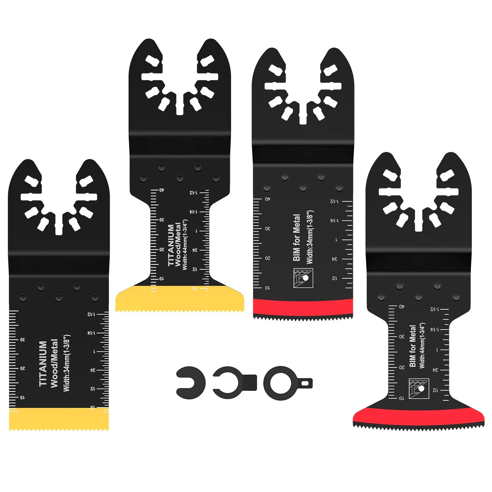 4Pcs Titanium Bi-Metal Oscillating Saw Blade Multipurpose Arc Edge Oscillating Multitool Blades Metal Cutting Oscillating Tool
4Pcs Titanium Bi-Metal Oscillating Saw Blade Multipurpose Arc Edge Oscillating Multitool Blades Metal Cutting Oscillating Tool
