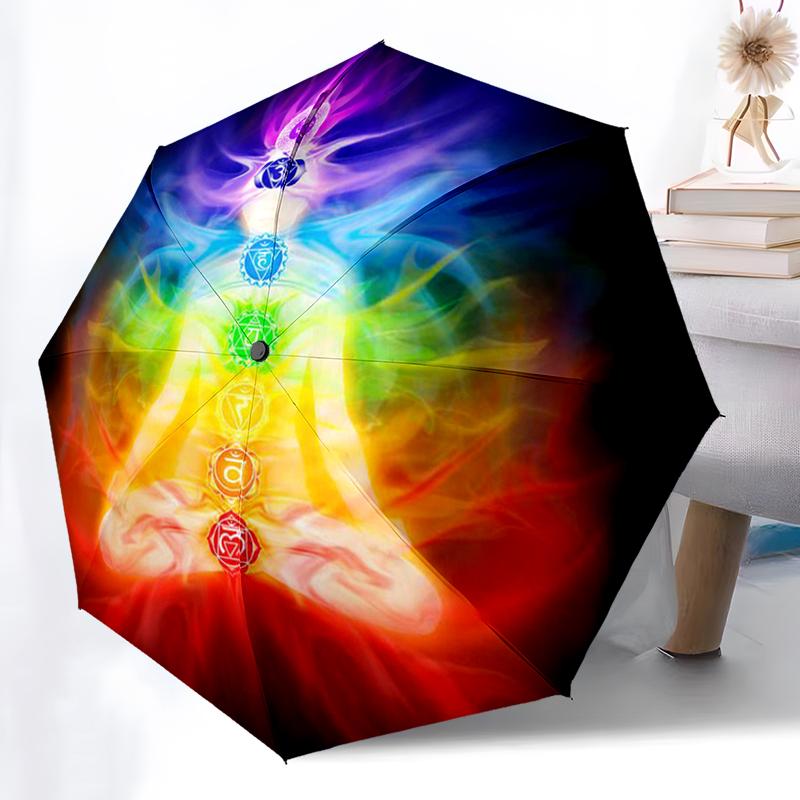 Colorful Meditation Chakra Folding Umbrella Auto-Open Design 8 Iron Ribs Plastic Handle Foldable Sunshade Perfect Christmas Gift
Colorful Meditation Chakra Folding Umbrella Auto-Open Design 8 Iron Ribs Plastic Handle Foldable Sunshade Perfect Christmas Gift