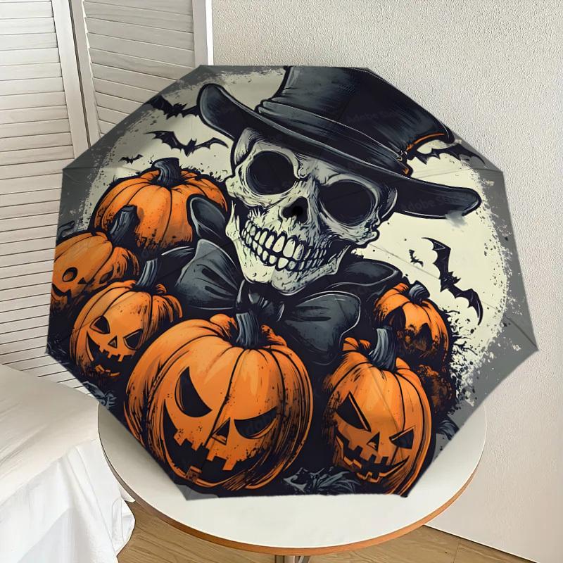 1pc Halloween Skull with Top Hat and Pumpkins Umbrella with Plastic Handle,Suitable for All Seasons Home Travel Outdoor UmbrellaDD1167
1pc Halloween Skull with Top Hat and Pumpkins Umbrella with Plastic Handle,Suitable for All Seasons Home Travel Outdoor UmbrellaDD1167