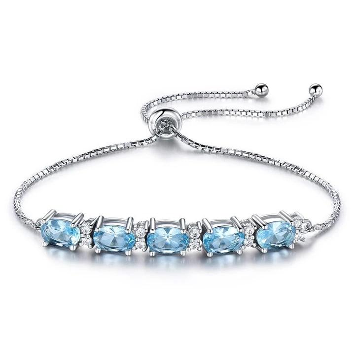 Blue Topaz Tennis Bracelet -925 Sterling Silver
Blue Topaz Tennis Bracelet -925 Sterling Silver