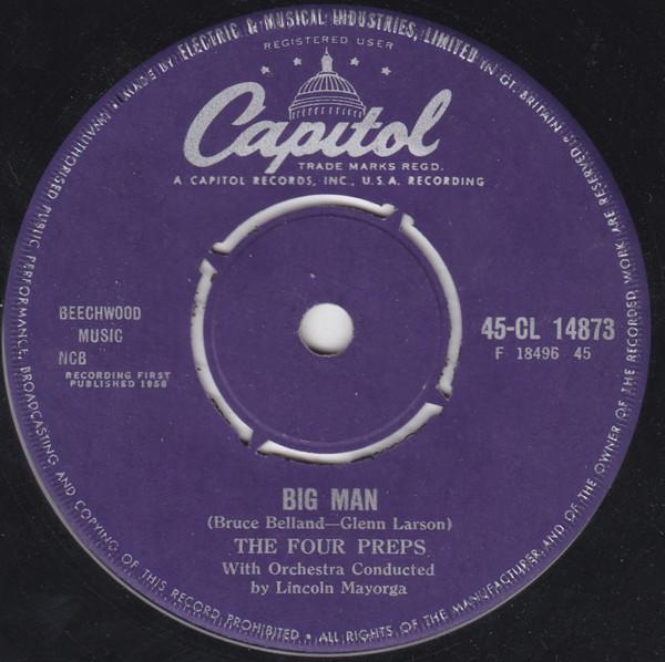 7inch Record FOUR PREPS Big Man 45CL14873 CAPITOL 1958 UK Rock Used
7inch Record FOUR PREPS Big Man 45CL14873 CAPITOL 1958 UK Rock Used