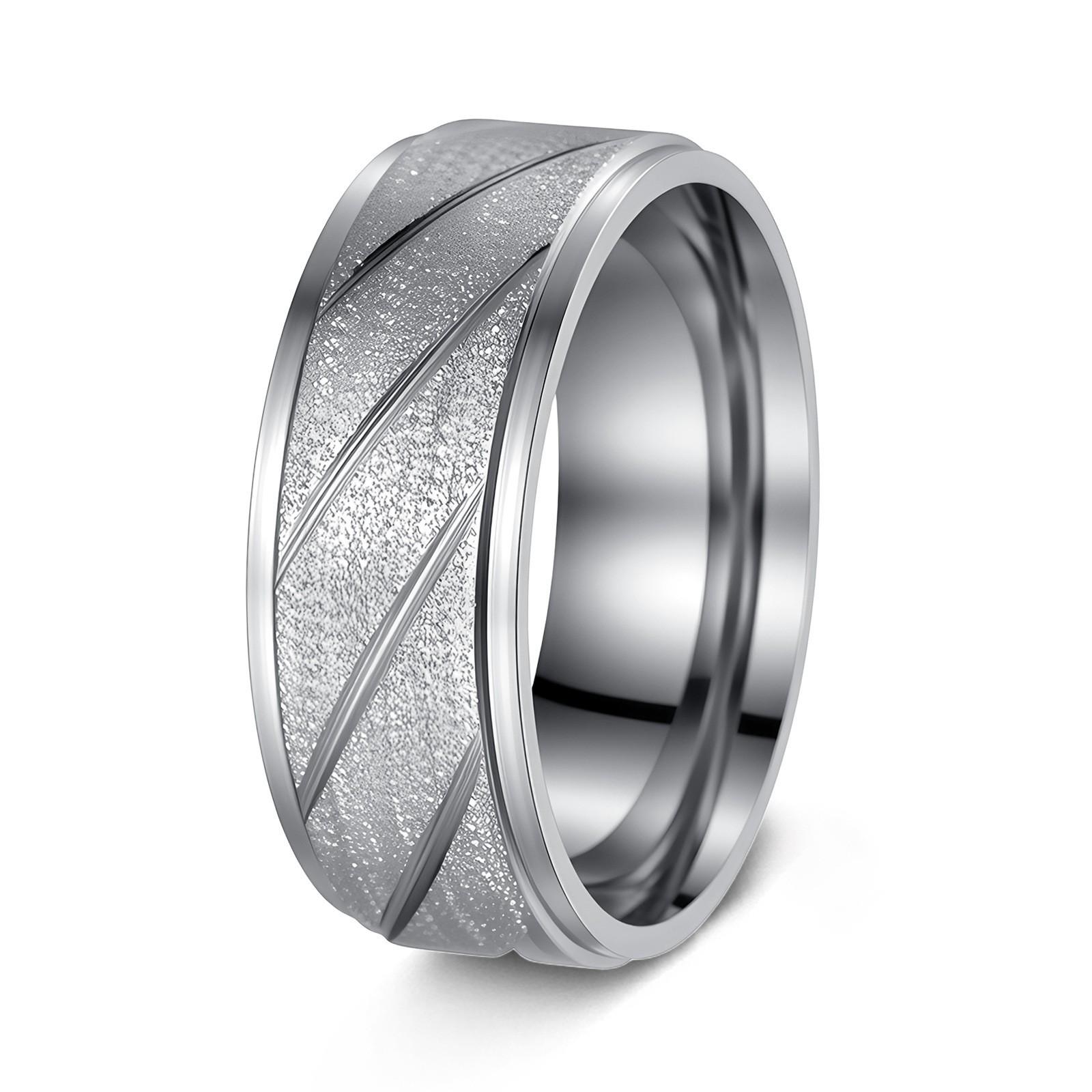 European & American Fashion Twill Design Titanium Steel Couples Ring - Personalized Jewelry for Men and Women. Size 9
European & American Fashion Twill Design Titanium Steel Couples Ring - Personalized Jewelry for Men and Women. Size 9