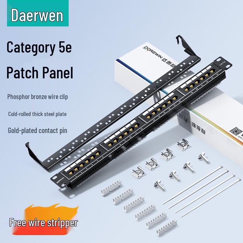 DOREWIN 24-Port Cat5e Unshielded Network Patch Panel
DOREWIN 24-Port Cat5e Unshielded Network Patch Panel