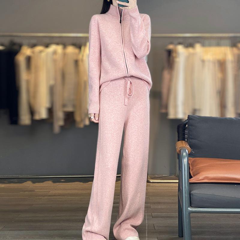 2026 A/W Wool Stand Collar Knit Cardigan & High Waist Wide Leg Pants Set Medium
2026 A/W Wool Stand Collar Knit Cardigan & High Waist Wide Leg Pants Set Medium