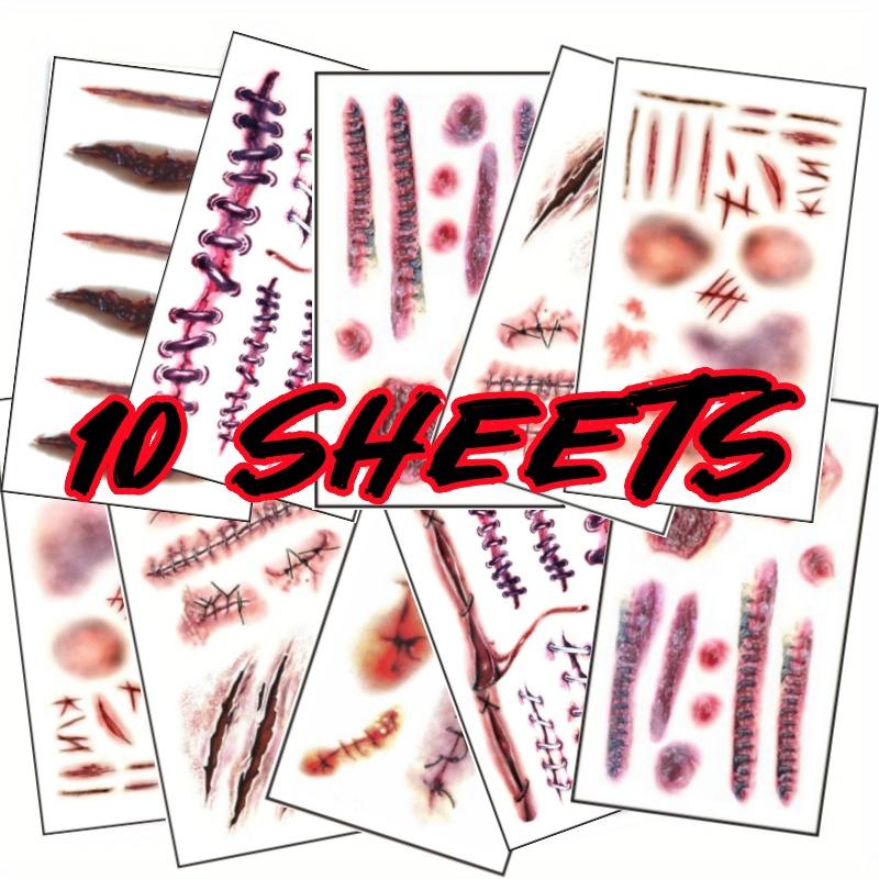 Zombie Scars Tattoos with Fake Scab Bloody Makeup Fool s Day Prank Props Party Decoration Wound Scary Sticker for Cosplay Costum
Zombie Scars Tattoos with Fake Scab Bloody Makeup Fool s Day Prank Props Party Decoration Wound Scary Sticker for Cosplay Costum