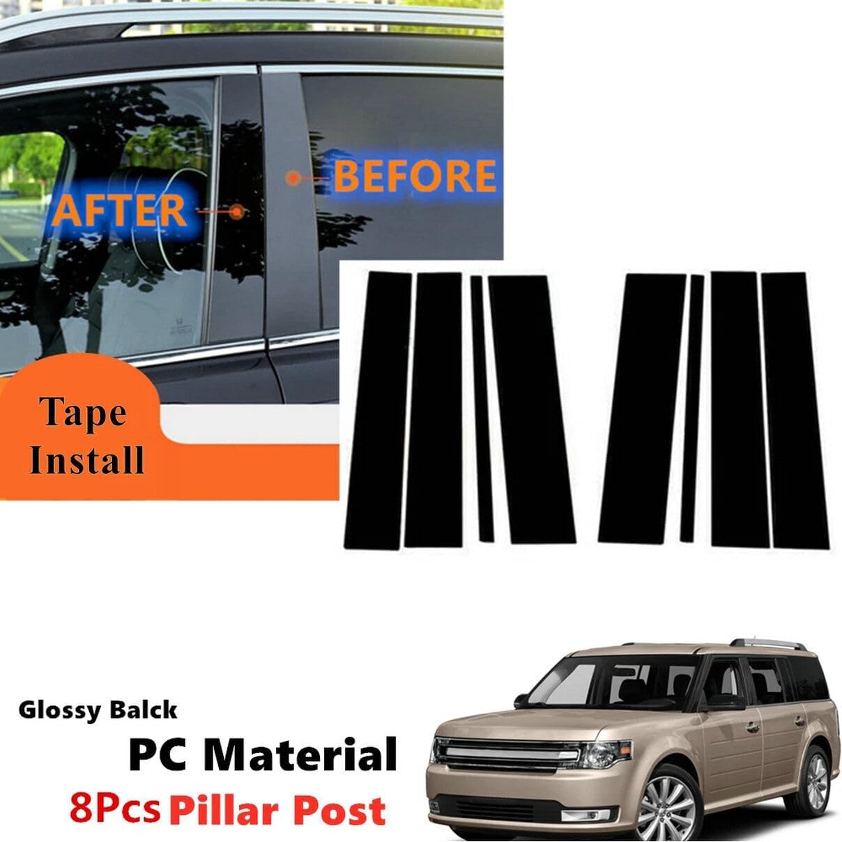 8Pcs/Set Car Side B Pillar Molding Trim Cover Trim Post Door Trim Decal Fit for Ford Flex 2009-2019 Gloss Black
8Pcs/Set Car Side B Pillar Molding Trim Cover Trim Post Door Trim Decal Fit for Ford Flex 2009-2019 Gloss Black