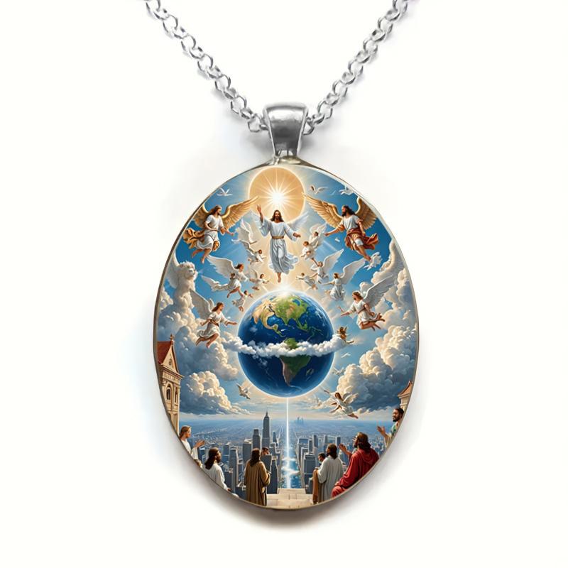 Винтажное ожерелье с Вознесением Иисуса, подвеска из стекла с камнем времени, ожерелье из нержавеющей стали, ретро-цепочка, подходит для повседневной носки мужчинам и женщинам
Винтажное ожерелье с Вознесением Иисуса, подвеска из стекла с камнем времени, ожерелье из нержавеющей стали, ретро-цепочка, подходит для повседневной носки мужчинам и женщинам
