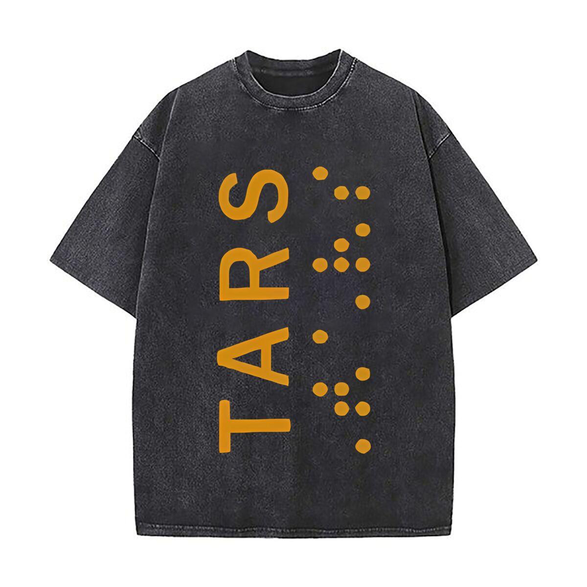 TARS Stylized Text with Dot Accents Art Loose Solid Distressed T Shirt American Casual Crew Neck Top S
TARS Stylized Text with Dot Accents Art Loose Solid Distressed T Shirt American Casual Crew Neck Top S